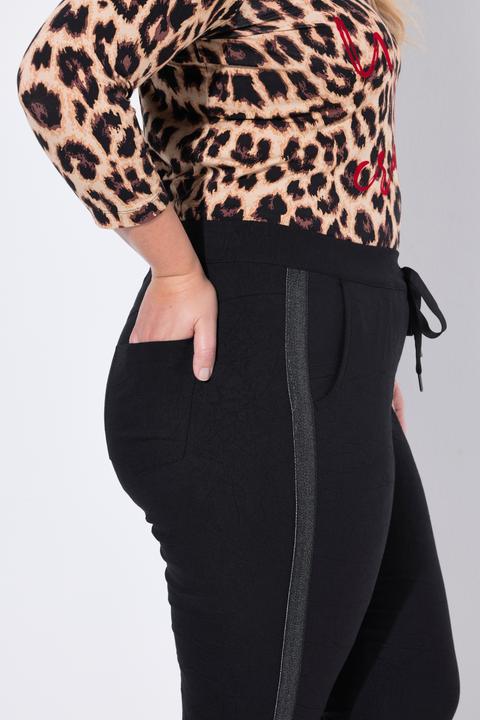 Produktbild Miamoda Crinkle-Hose, Glitzer-Seitenstreifen, Elastikbund (50)