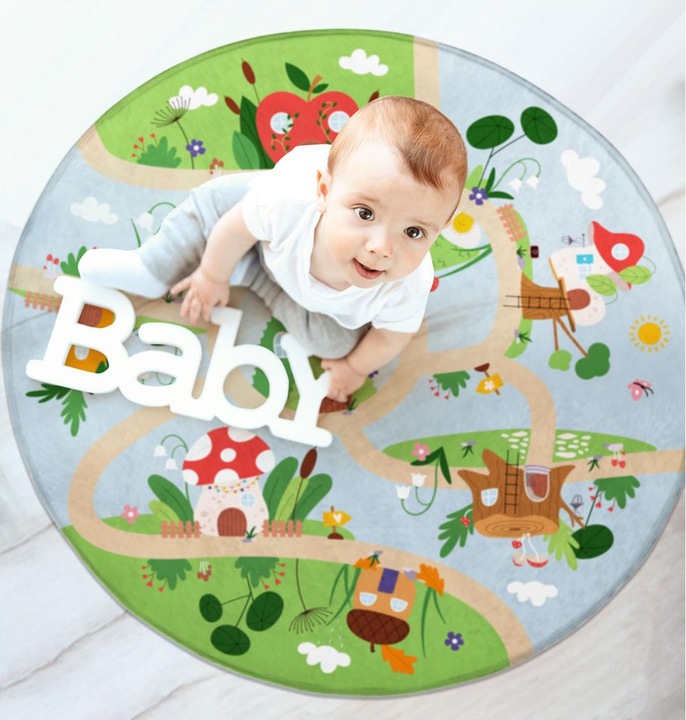 Immagine prodotto Achoka Tappeto gioco Case dei funghi, 100 cm (100 x 100 cm)