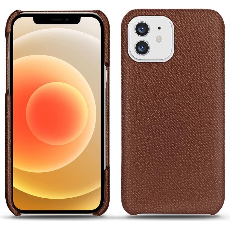 Noreve Lederschutzhülle (Apple iPhone 12), Smartphone Hülle, Braun