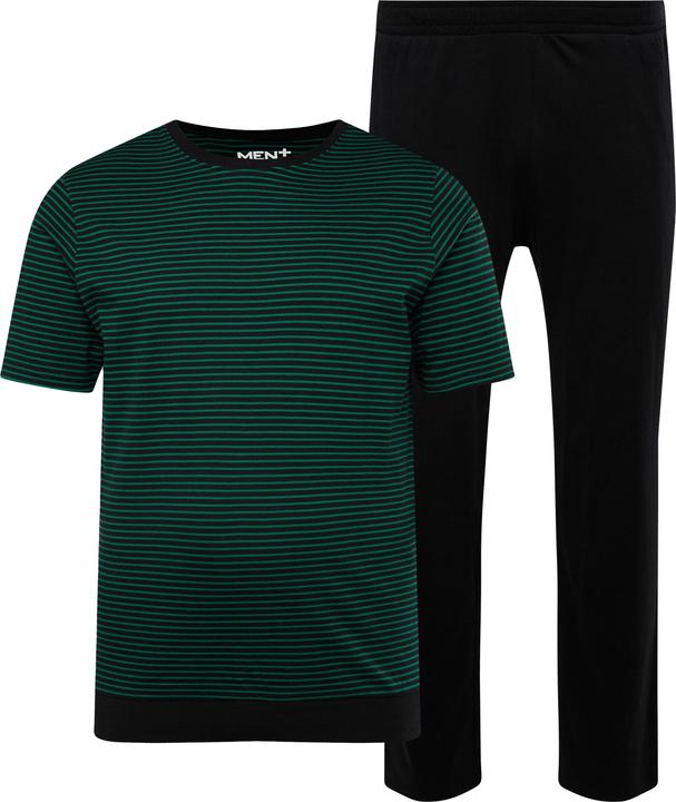 Produktbild Men+ Schlafanzug, Bauchfit, Zweiteiler, Ringel T-Shirt, lange Hose (4XL)