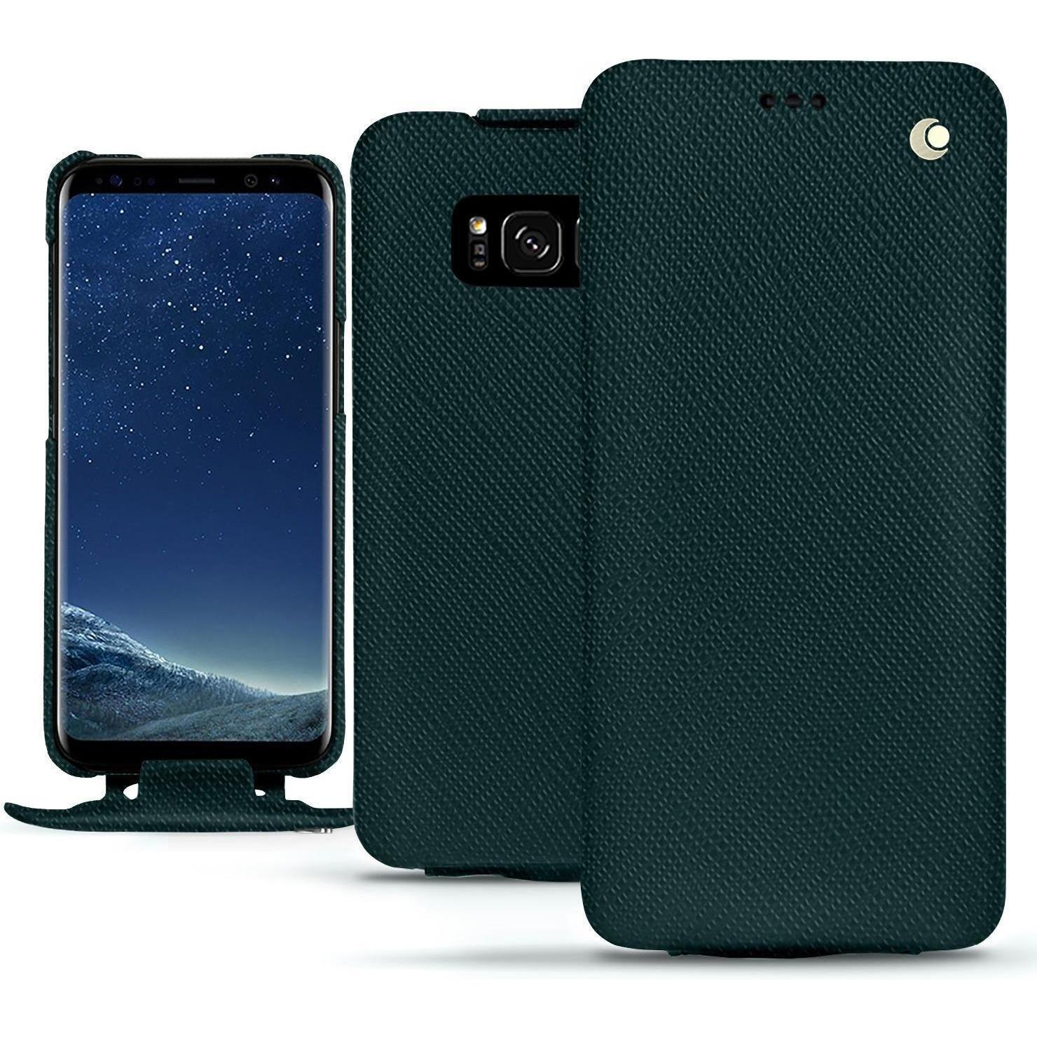 Thumbnail - Noreve Lederschutzhülle vertikal (Samsung Galaxy S8+), Smartphone Hülle, Grün