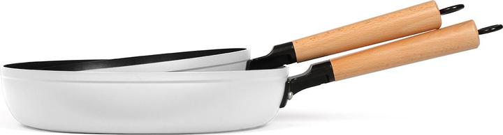 Livoo Pfanneset 2-Teilig mit Holzgriffen (Bratpfanne, Aluminium, 24 x 5.80 cm)