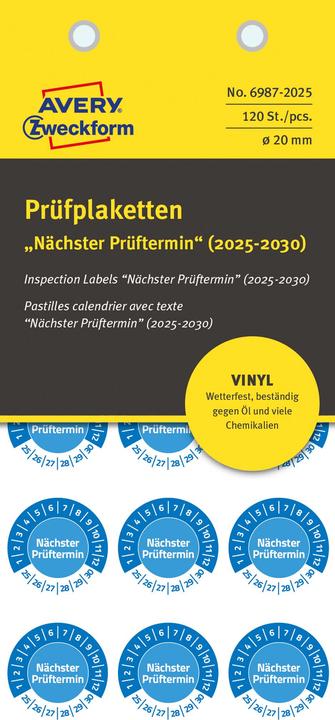 Image du produit Avery Plaquettes de contrôle