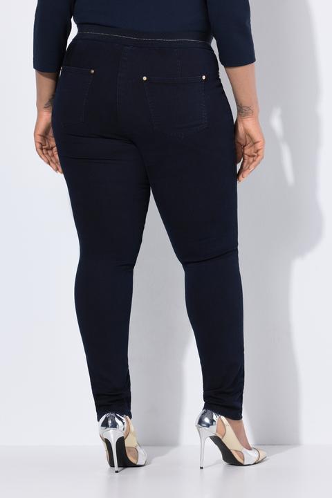 Actual product image Ulla Popken Glitter Stripe Stretch Fit Jeggings (50)