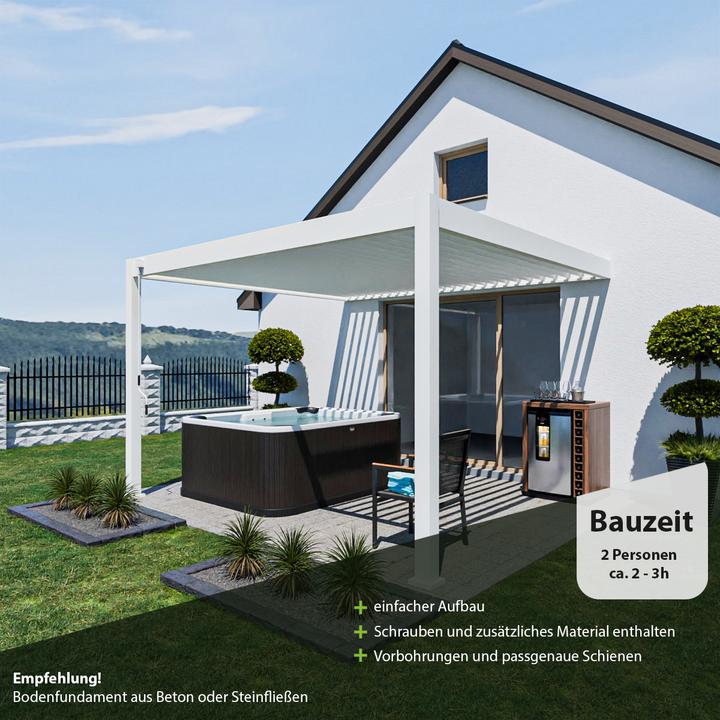 Actual product image Weide Wall pergola Deluxe Plus 3.6x4m White (400 cm, 360 cm)