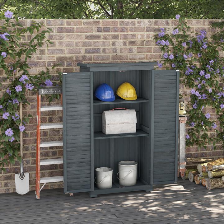 Produktbild Outsunny Gartenschrank mit Lamellentüren