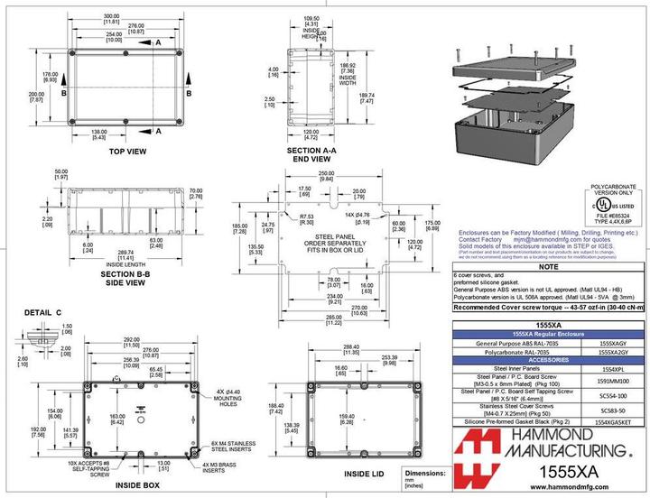Produktbild Hammond Wasserdichtes PCGehäuse stilvoller Decke (Gehäuse)