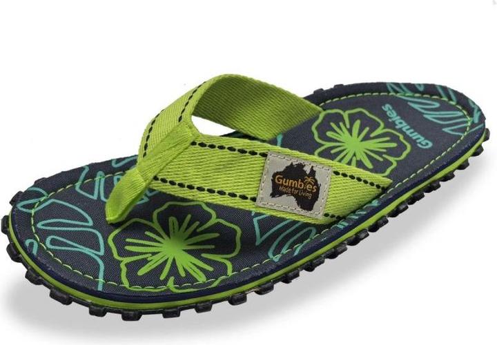 Actual product image Gumbies Islander Lime Hibiscus Flip-Flops (48)
