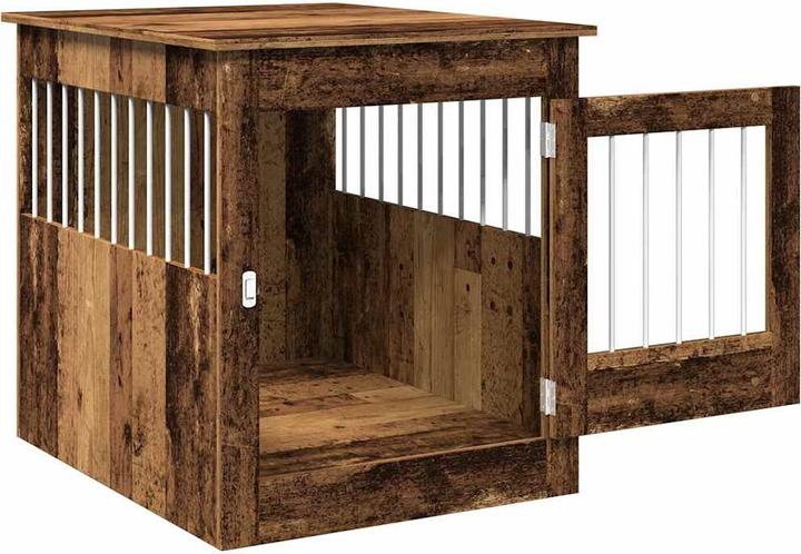 vidaXL Furniture-style dog cage in reclaimed wood look 64.5x80x71 cm