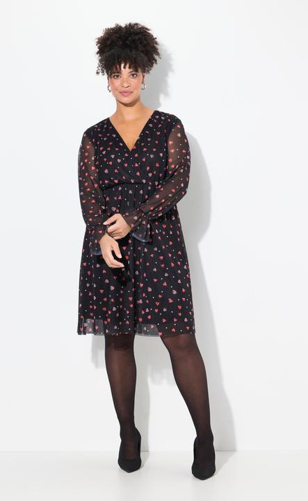 Actual product image Miamoda Kleid, A-Linie, Mesh mit Alloverdruck, Langarm (46)