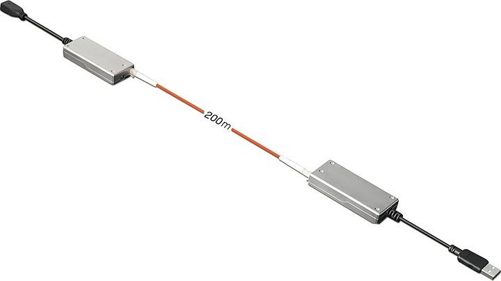 Produktbild Lindy USB 2.0 MM LWL/Fibre Optic Extender 200m Multi Mode Fibre