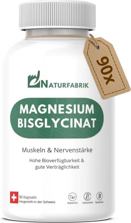 Naturfabrik Magnesium Bisglycinat Kapseln 90 Stück – Muskeln & Nerven (90 Stück, Kapseln, 104 g)