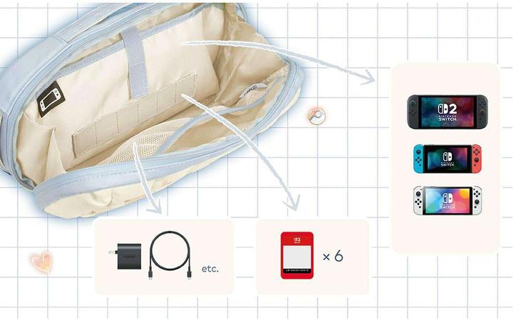Produktbild HORI SWITCH 2 Borsa Imbottita Puff Pouch Eevee Cottage Core (Switch, Switch 2, Switch OLED)