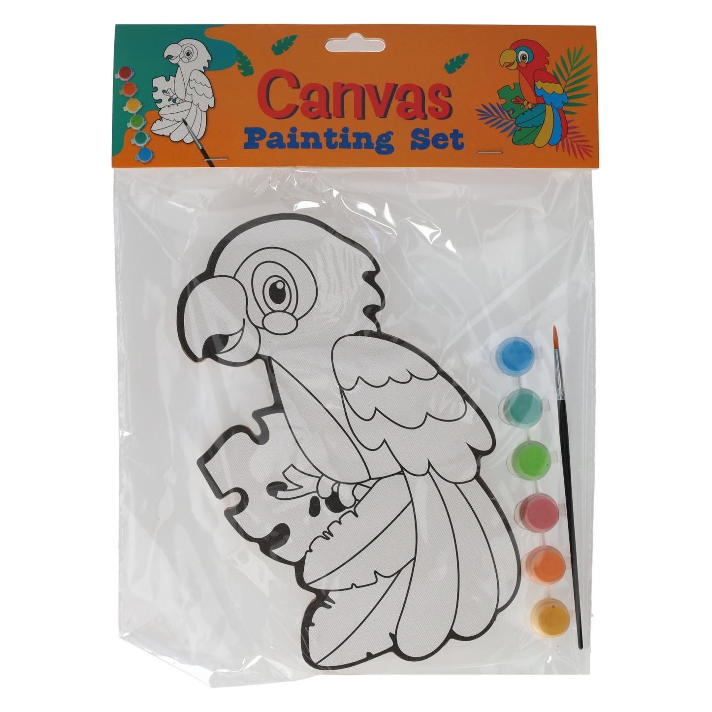 Wins Holland Leinwandbild - Papagei - Inkl. Pinsel Und 6 Farben