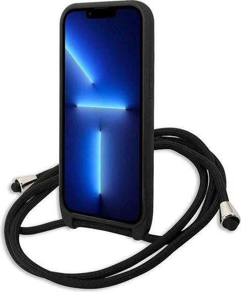 Actual product image Karl Lagerfeld Monogram Leather Patch and Cord Iconik - Case iPhone 13 Pro (Apple iPhone 13 Pro)