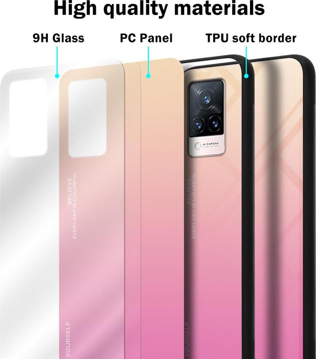 Actual product image Cadorabo TPU 2 colors glass envelope (Vivo V21)