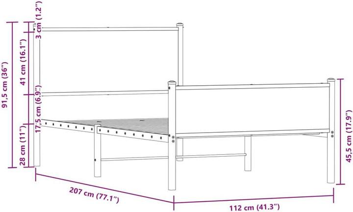 Image du produit vidaXL Bettgestell (107 x 203 cm)