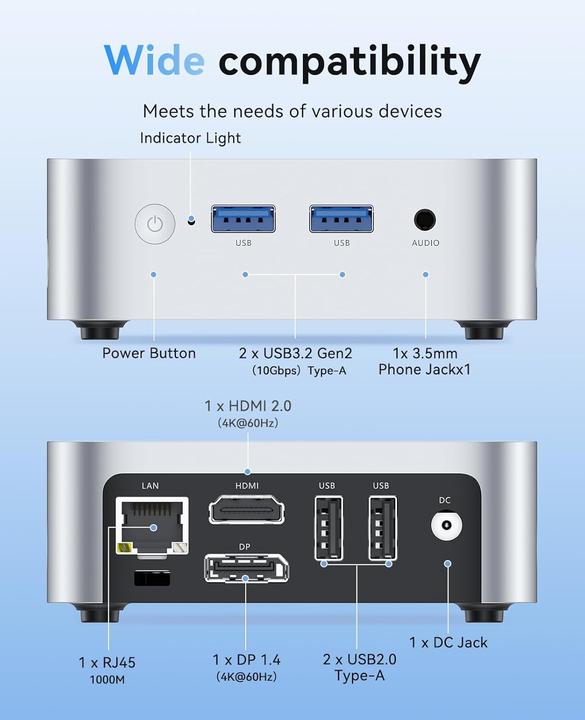 Immagine prodotto AceMagic Mini PC mit Intel Alder Lake N97 Prozessor (125 GB, 16 GB)
