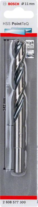 Actual product image Bosch Professional Zubehör Metal twist drill HSS PointTeQ, DIN 338, with reduced shank, 11.0 mm (11 millimetres)