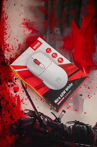 Produktbild Marvo NIRO 60 Maus weiss, 12000DPI, Tri-Mode (Kabelgebunden, Kabellos)