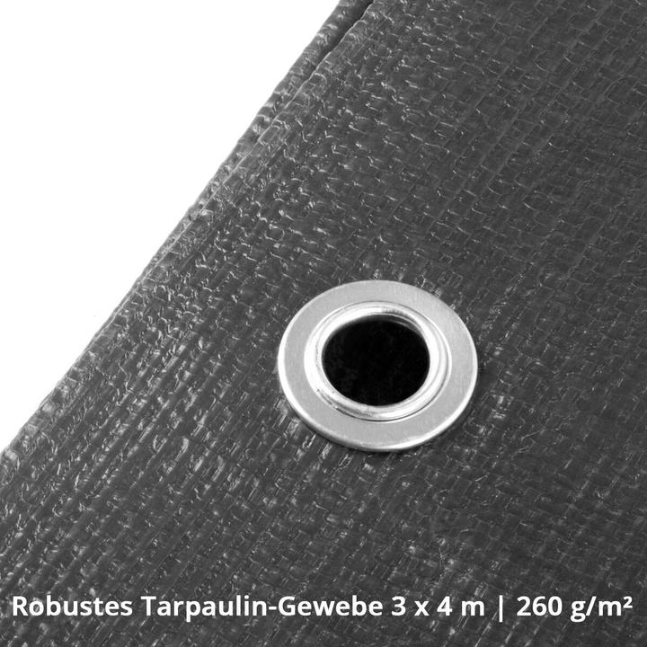 Produktbild Stahlwerk Abdeckplane mit Ösen 3 x 4 m 260 g/mÂ² wasserdichte Schutzplane (300 x 400 cm)
