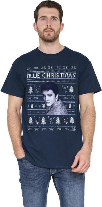 Produktbild Elvis Blue Ugly Christmas TShirt (4XL)