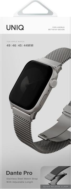 Image du produit Uniq Strap Dante Pro for Apple Watch 49/46/45/44mm Stainless Steel titanium silver (Acier inoxydable)