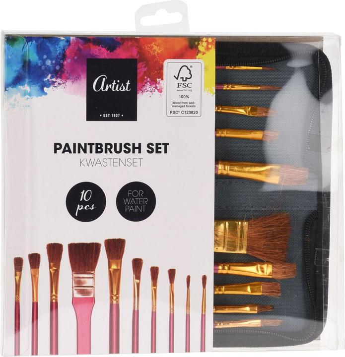 Actual product image Brushes for watercolour in storage bag, 10 pcs.