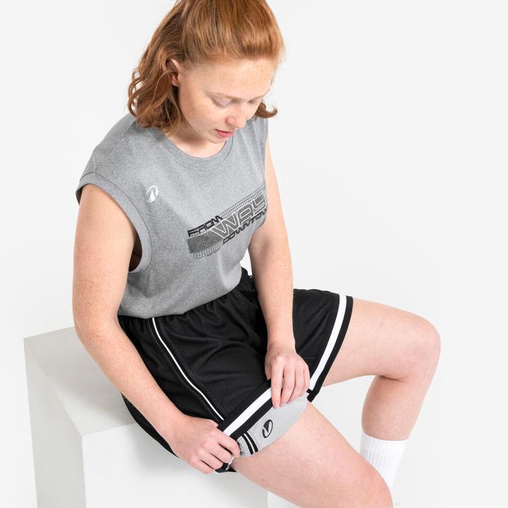 Produktbild Kipsta Damen/Herren Basketball Shorts wendbar leicht - SHR 500 schwarz-weiss (S)