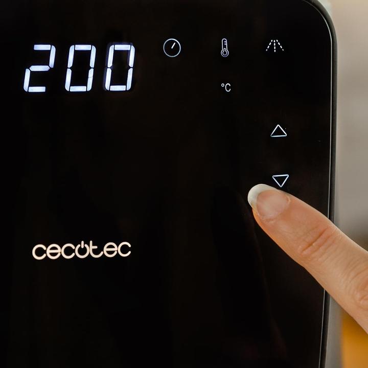 Immagine prodotto Cecotec Friggitrice ad aria senza olio con spruzzo automatico, controllo touchscreen, autopulizia, 8 menu