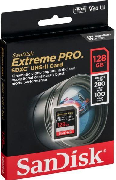 Immagine prodotto SanDisk Extreme PRO UHS-II V60 (128 GB, SDXC, U3, UHS-II)