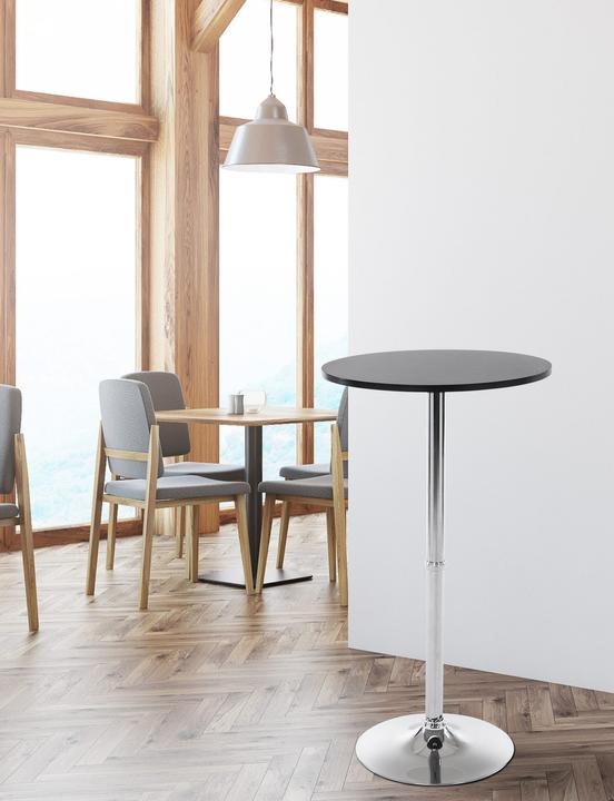 Immagine prodotto CLP Tavolo da bar rotondo, nero (60 x 60 x 108 cm)