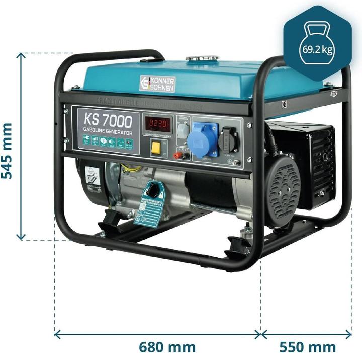 Actual product image Könner & Söhnen Petrol generator (5000 W, 25 l)