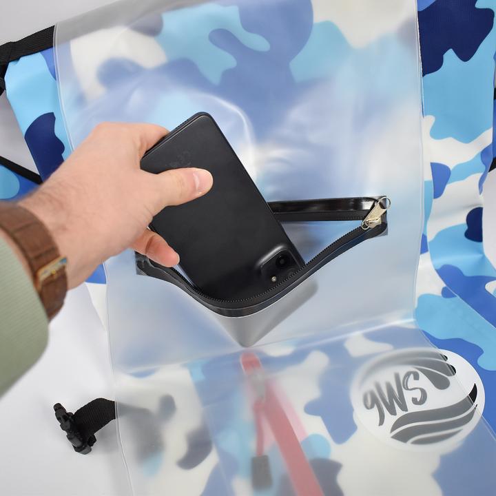 Actual product image 9WS Sac à dos étanche de 25l bleu camouflage