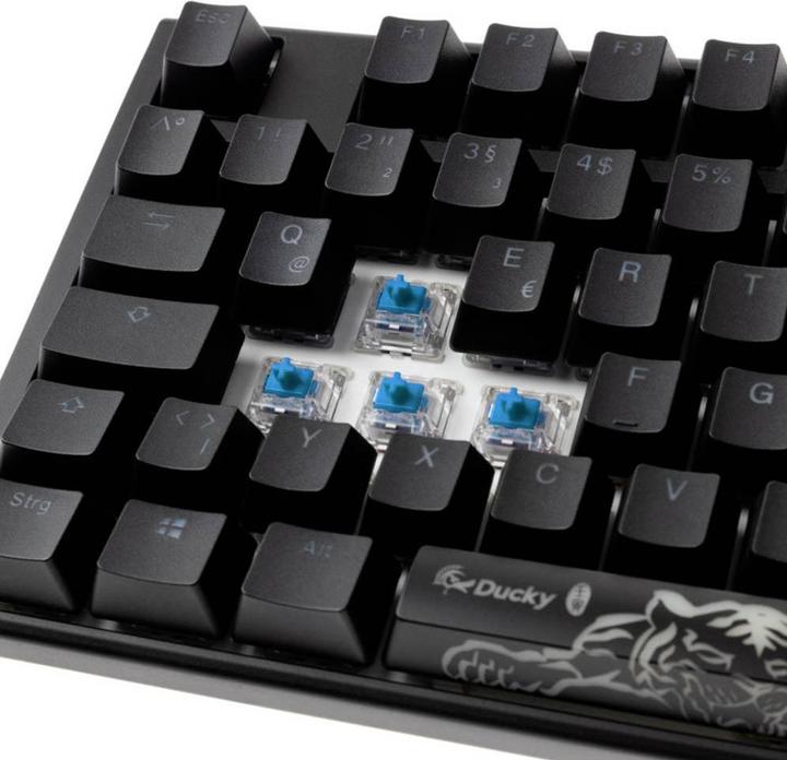 Actual product image Ducky One 3 Classic Black/White TKL Gaming Keyboard, RGB LED - MX-Blue (DE, Cable)