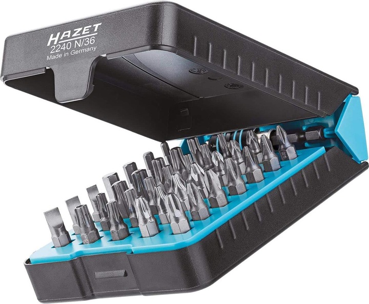 Actual product image HAZET Screwdriver bit set 2240N/36 ∙ Hexagon, solid 6.3 (1/4 inches) ∙ Pozidriv profile PZ, Cross r…