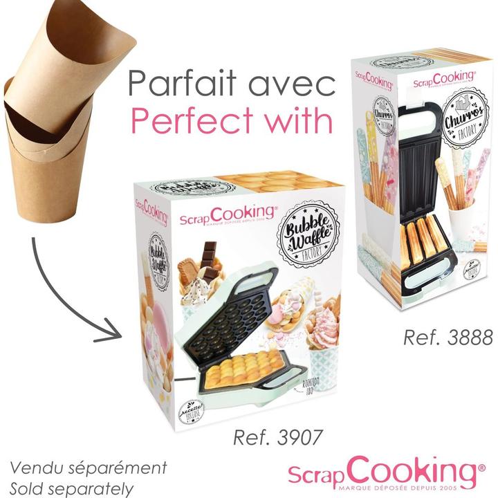 Actual product image ScrapCooking 6er Set Bubble Waffle und Churro Becher (6x)