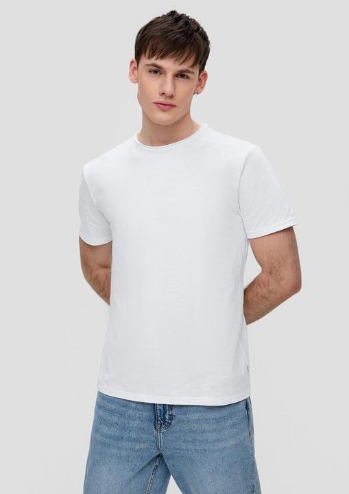 Produktbild S.Oliver T-Shirt Baumwollshirt mit Rollkante und Flammgarnstruktur (XXL)