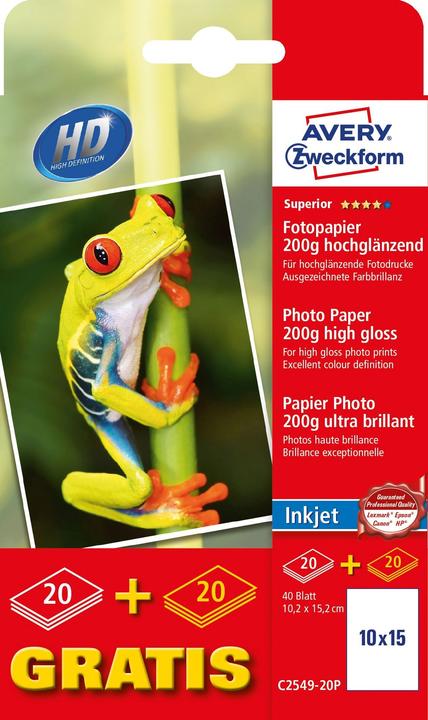 Produktbild Avery Foto-Papier (200 g/m², A6, 40 Stk.)