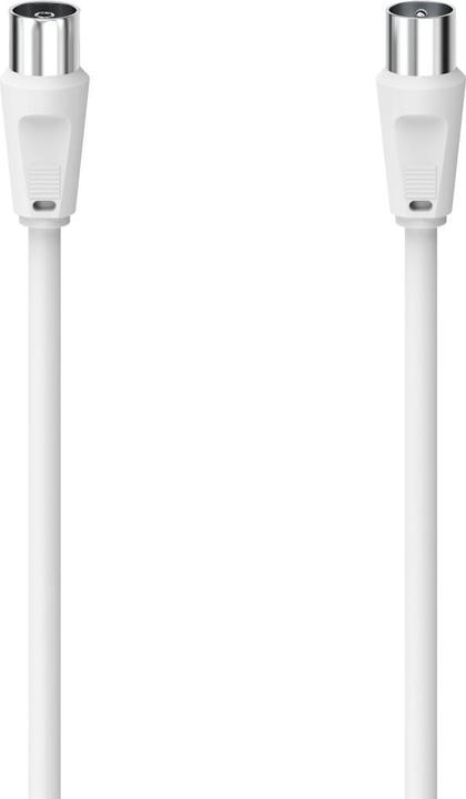 Produktbild Hama Antennen-Kabel, Koax-Stecker - Koax-Kupplung, 5 m, 75 dB, Weiss (75 dB, Antennenkabel)
