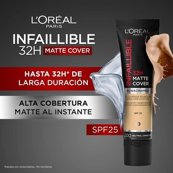 Image du produit L'Oréal Paris INFAILLIBLE 24H fond de teint couvrant mat #200-sable doré (Sables d'or)