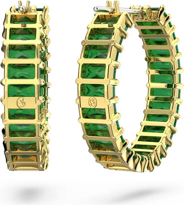 Produktbild Swarovski Matrix Kreolen Baguette Schliff Grün Gold (Swarovski Metall)