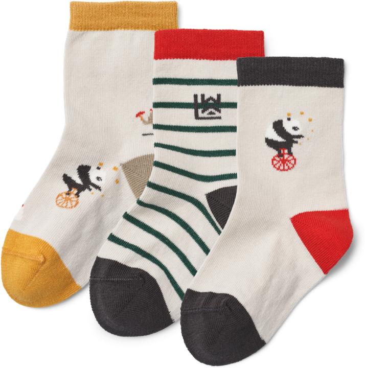Actual product image Liewood 3Pack socks Silas Circus Sandy Mix (pack of 3, 19 - 21)