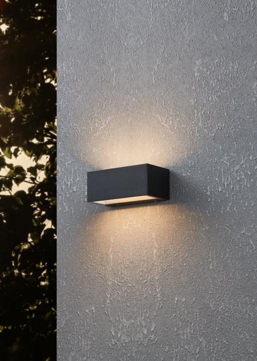 Actual product image EGLO 900885 SPONGANO LED outdoor wall/ceiling luminaire 2x5W Black Controllable light colour IP65 (600 lm, IP65)