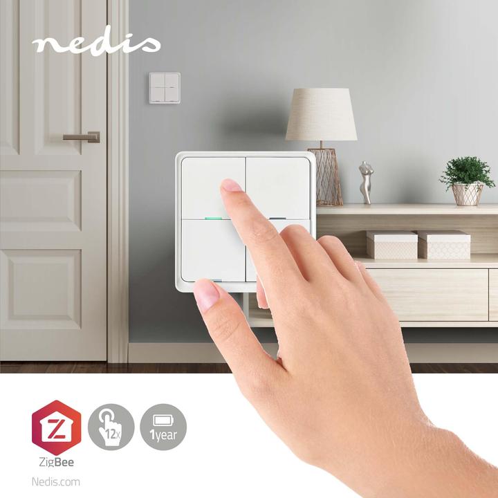 Produktbild Nedis ZBWS40WT Smartlife WiFi Wandschalter, Weiss