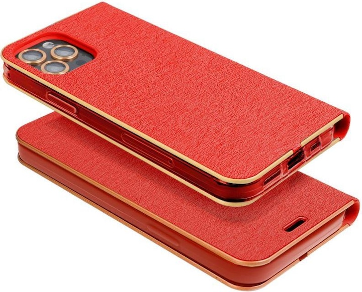 Produktbild OEM Buchtasche LUNA Book Gold für SAMSUNG A23 5G rot (Samsung Galaxy M23 5G)
