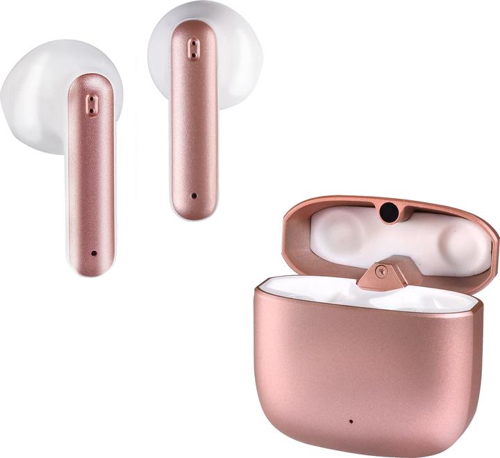 Actual product image Vivanco True Wireless Bluetooth Earphones, Metal Case, Low Latency Mode, Rose Gold Metallic (18 h, Wireless)