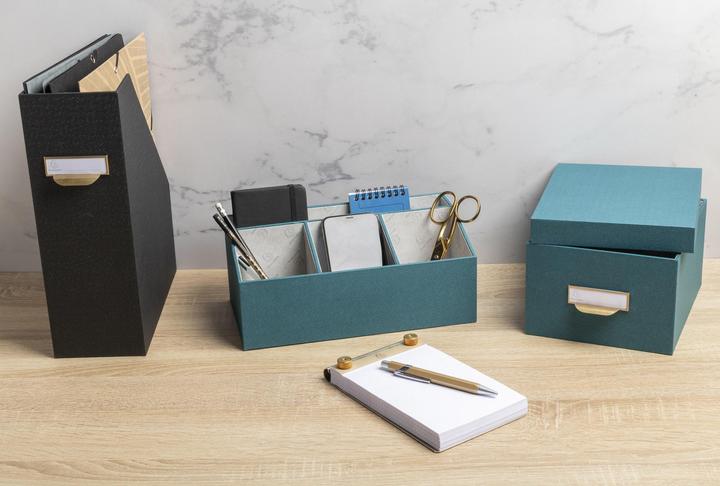 Image du produit Exacompta Organiseur de bureau 4 compartiments OfficeByMe - Bleu canard