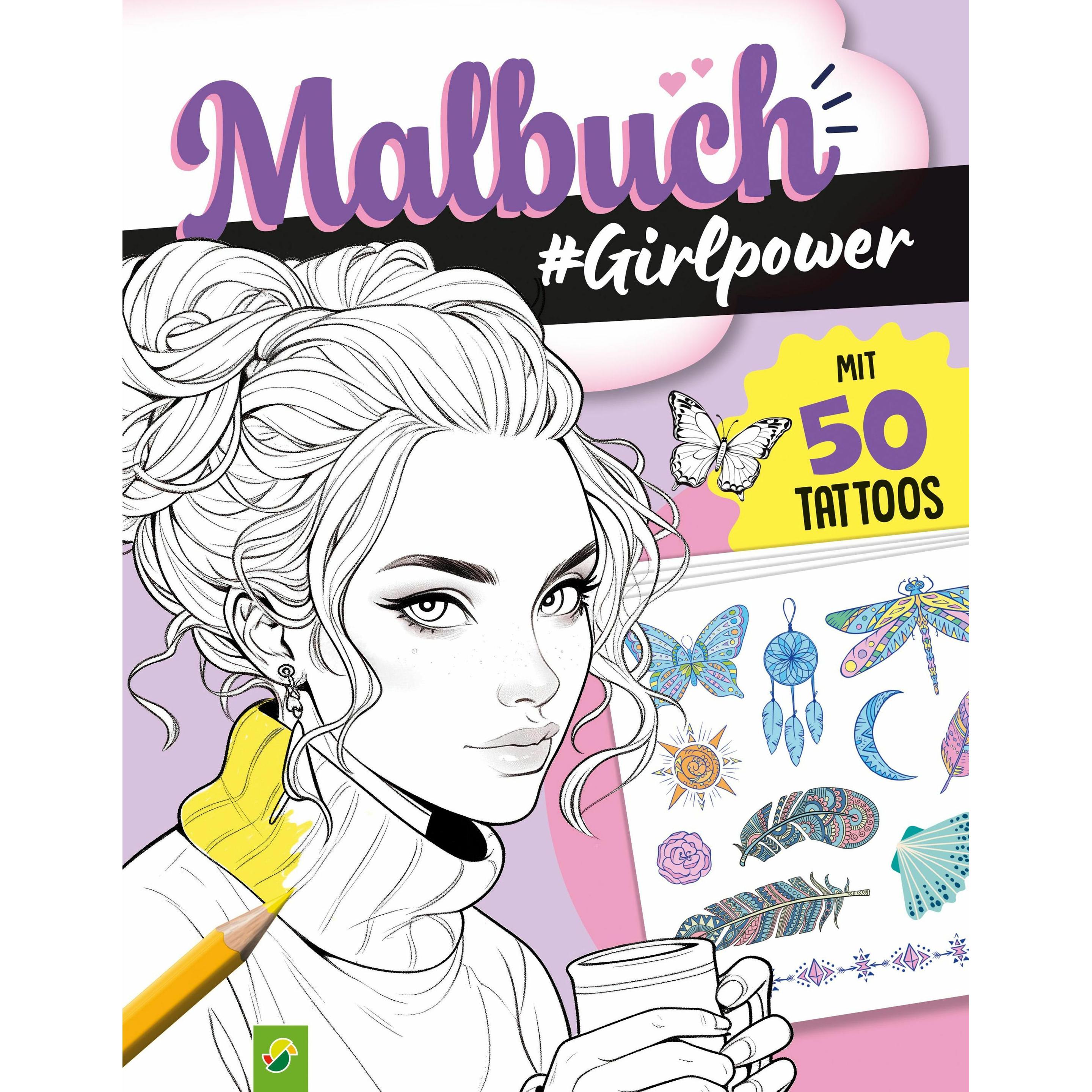 Schwager & Steinlein Malbuch Girlpower mit 50 Tattoos