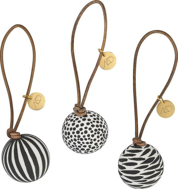 Mette Ditmer GLOBE Christmas baubles, 3-pack - Black (3 x)